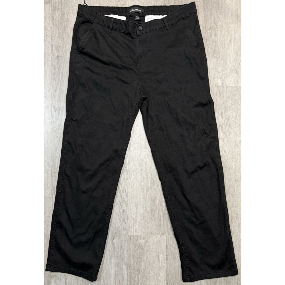 Ablanche Chino Pants Men's 40x32 Black Straight Leg Casual Classic Stretch